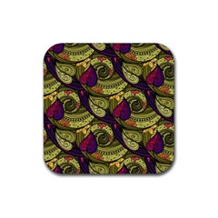 Pattern Vector Texture Style Garden Drawn Hand Floral Rubber Coaster (square) by Jancukart