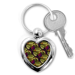 Pattern Vector Texture Style Garden Drawn Hand Floral Key Chain (heart) by Jancukart