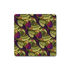 Pattern Vector Texture Style Garden Drawn Hand Floral Square Magnet