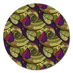 Pattern Vector Texture Style Garden Drawn Hand Floral Magnet 5  (round)