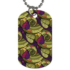 Pattern Vector Texture Style Garden Drawn Hand Floral Dog Tag (two Sides) by Jancukart