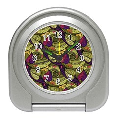 Pattern Vector Texture Style Garden Drawn Hand Floral Travel Alarm Clock by Jancukart