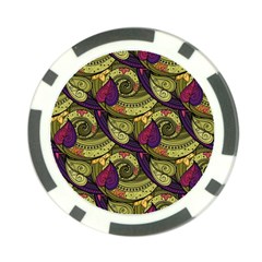 Pattern Vector Texture Style Garden Drawn Hand Floral Poker Chip Card Guard