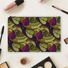 Pattern Vector Texture Style Garden Drawn Hand Floral Cosmetic Bag (large)