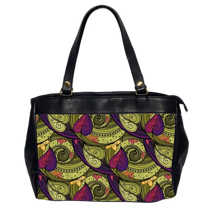 Pattern Vector Texture Style Garden Drawn Hand Floral Oversize Office Handbag (2 Sides)