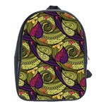 Pattern Vector Texture Style Garden Drawn Hand Floral School Bag (XL) Front