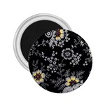 White And Yellow Floral And Paisley Illustration Background 2.25  Magnets Front