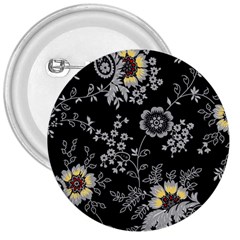 White And Yellow Floral And Paisley Illustration Background 3  Buttons