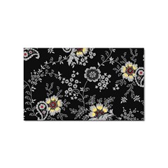 White And Yellow Floral And Paisley Illustration Background Sticker (rectangular) by Jancukart