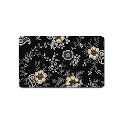 White And Yellow Floral And Paisley Illustration Background Magnet (name Card)