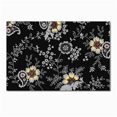 White And Yellow Floral And Paisley Illustration Background Postcard 4 x 6  (pkg Of 10)