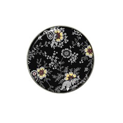 White And Yellow Floral And Paisley Illustration Background Hat Clip Ball Marker