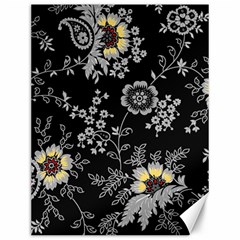 White And Yellow Floral And Paisley Illustration Background Canvas 12  X 16 