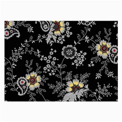 White And Yellow Floral And Paisley Illustration Background Large Glasses Cloth (2 Sides)