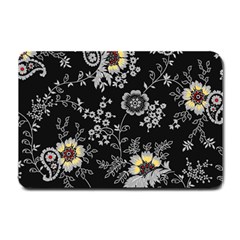 White And Yellow Floral And Paisley Illustration Background Small Doormat by Jancukart