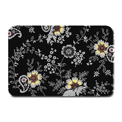 White And Yellow Floral And Paisley Illustration Background Plate Mats by Jancukart