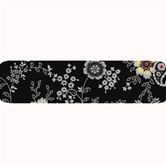 White And Yellow Floral And Paisley Illustration Background Large Bar Mat