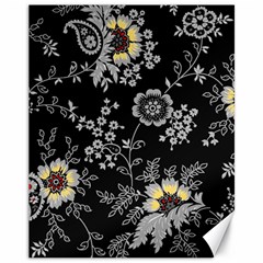 White And Yellow Floral And Paisley Illustration Background Canvas 11  X 14 