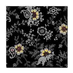 White And Yellow Floral And Paisley Illustration Background Face Towel