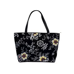 White And Yellow Floral And Paisley Illustration Background Classic Shoulder Handbag