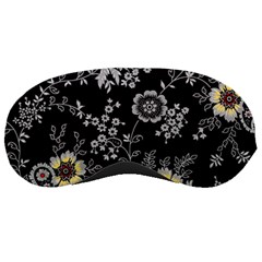 White And Yellow Floral And Paisley Illustration Background Sleeping Mask