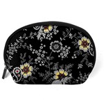 White And Yellow Floral And Paisley Illustration Background Accessory Pouch (Large) Back