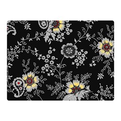 White And Yellow Floral And Paisley Illustration Background Premium Plush Fleece Blanket (mini)