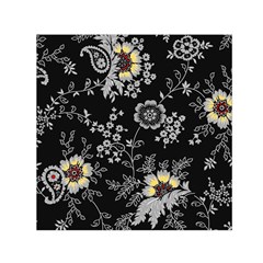 White And Yellow Floral And Paisley Illustration Background Square Satin Scarf (30  X 30 )