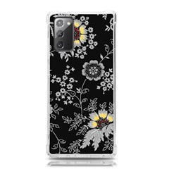 White And Yellow Floral And Paisley Illustration Background Samsung Galaxy Note 20 Tpu Uv Case by Jancukart