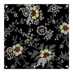 White And Yellow Floral And Paisley Illustration Background Banner And Sign 3  X 3 