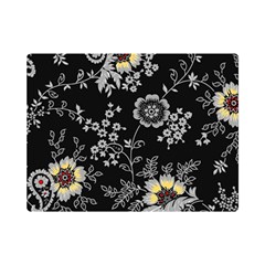 White And Yellow Floral And Paisley Illustration Background One Side Premium Plush Fleece Blanket (mini)