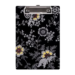 White And Yellow Floral And Paisley Illustration Background A5 Acrylic Clipboard