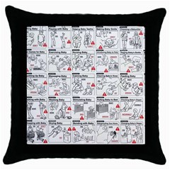 White Printer Paper With Text Overlay Humor Dark Humor Infographics Throw Pillow Case (black) by Jancukart