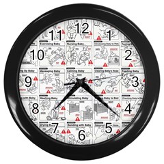 White Printer Paper With Text Overlay Humor Dark Humor Infographics Wall Clock (black)