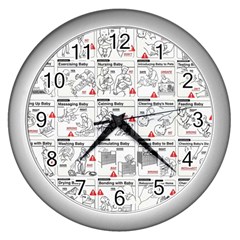 White Printer Paper With Text Overlay Humor Dark Humor Infographics Wall Clock (silver)