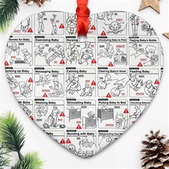 White Printer Paper With Text Overlay Humor Dark Humor Infographics Heart Ornament (two Sides)