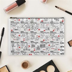 White Printer Paper With Text Overlay Humor Dark Humor Infographics Cosmetic Bag (large) by Jancukart