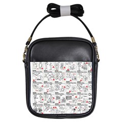 White Printer Paper With Text Overlay Humor Dark Humor Infographics Girls Sling Bag