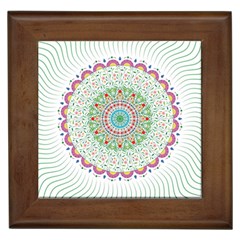 Flower Abstract Floral Hand Ornament Hand Drawn Mandala Framed Tile by Jancukart