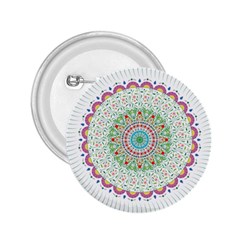 Flower Abstract Floral Hand Ornament Hand Drawn Mandala 2 25  Buttons