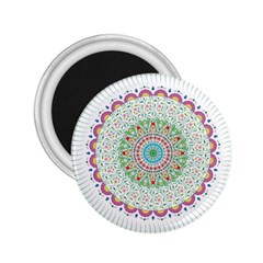 Flower Abstract Floral Hand Ornament Hand Drawn Mandala 2 25  Magnets