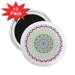 Flower Abstract Floral Hand Ornament Hand Drawn Mandala 2.25  Magnets (10 pack)  Front