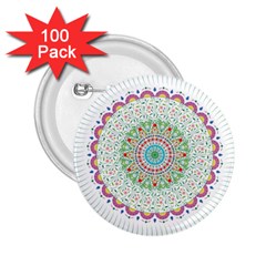 Flower Abstract Floral Hand Ornament Hand Drawn Mandala 2 25  Buttons (100 Pack) 