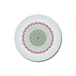 Flower Abstract Floral Hand Ornament Hand Drawn Mandala Rubber Round Coaster (4 pack) Front