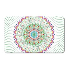 Flower Abstract Floral Hand Ornament Hand Drawn Mandala Magnet (rectangular) by Jancukart