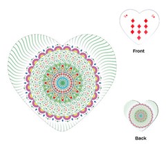 Flower Abstract Floral Hand Ornament Hand Drawn Mandala Playing Cards Single Design (heart)