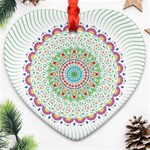 Flower Abstract Floral Hand Ornament Hand Drawn Mandala Heart Ornament (Two Sides) Front