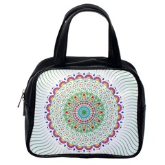 Flower Abstract Floral Hand Ornament Hand Drawn Mandala Classic Handbag (one Side) by Jancukart