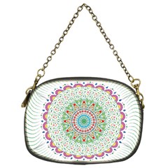 Flower Abstract Floral Hand Ornament Hand Drawn Mandala Chain Purse (one Side)