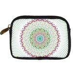 Flower Abstract Floral Hand Ornament Hand Drawn Mandala Digital Camera Leather Case Front